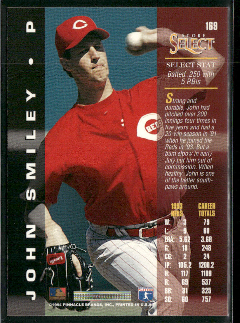John Smiley 1994 Select #169 Cincinnati Reds
