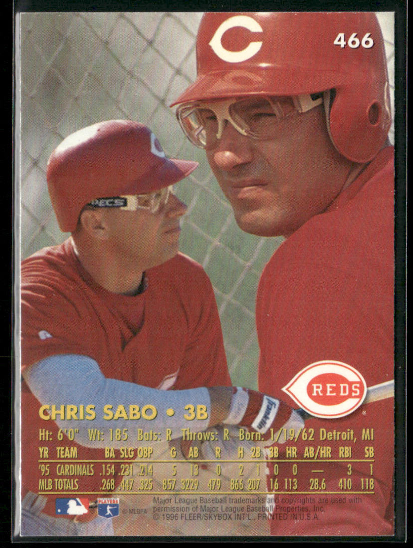 Chris Sabo 1996 Ultra #466 Cincinnati Reds