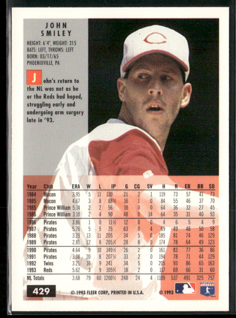John Smiley 1994 Fleer #429 Cincinnati Reds