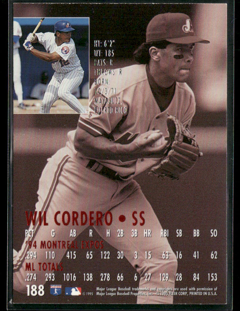 Wil Cordero 1995 Ultra #188 Montreal Expos