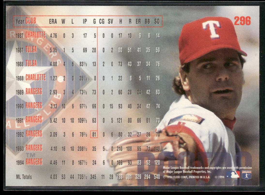 Kenny Rogers 1995 Fleer #296 Texas Rangers