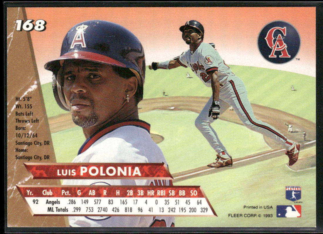 Luis Polonia 1993 Ultra #168 California Angels