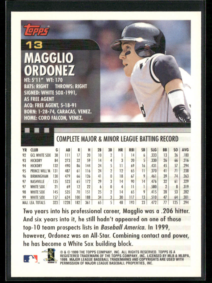 Magglio Ordonez 2000 Topps #13 Chicago White Sox