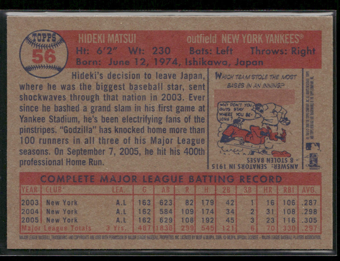 Hideki Matsui 2006 Topps Heritage #56 New York Yankees