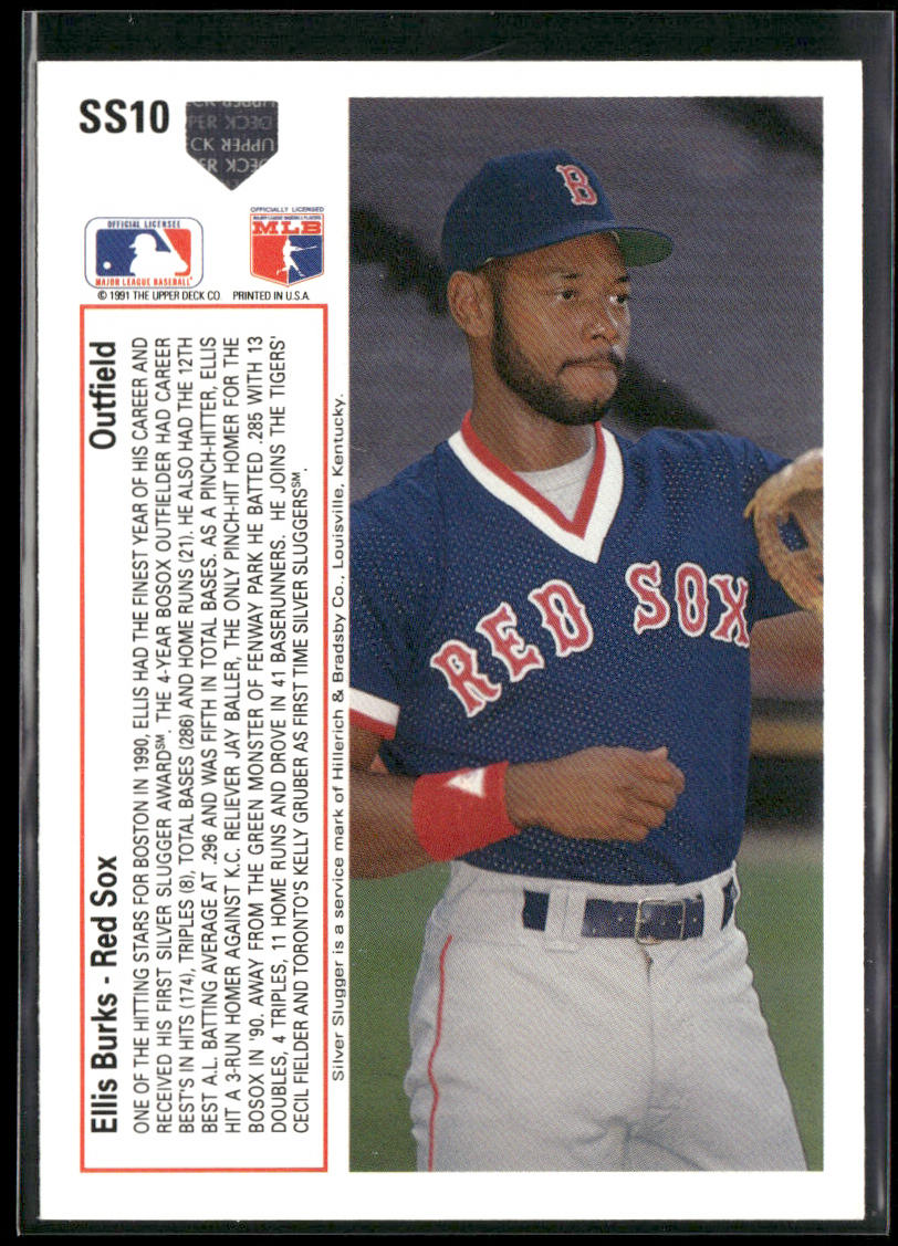 Ellis Burks 1991 Upper Deck Silver Sluggers #SS10 Boston Red Sox