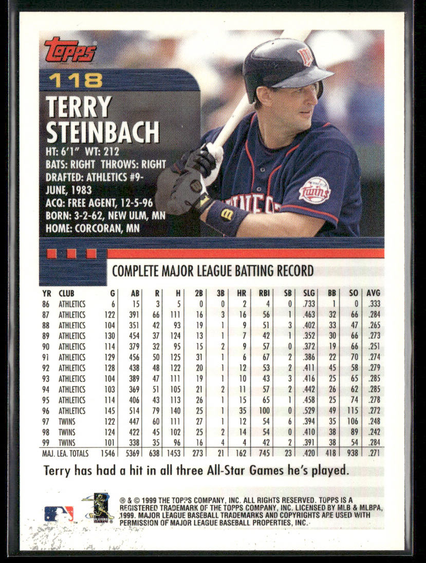Terry Steinbach 2000 Topps #118 Minnesota Twins