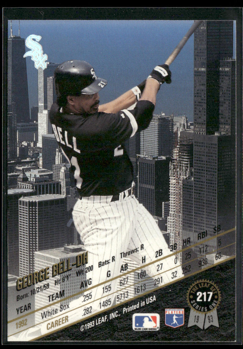George Bell 1993 Leaf #217 Chicago White Sox