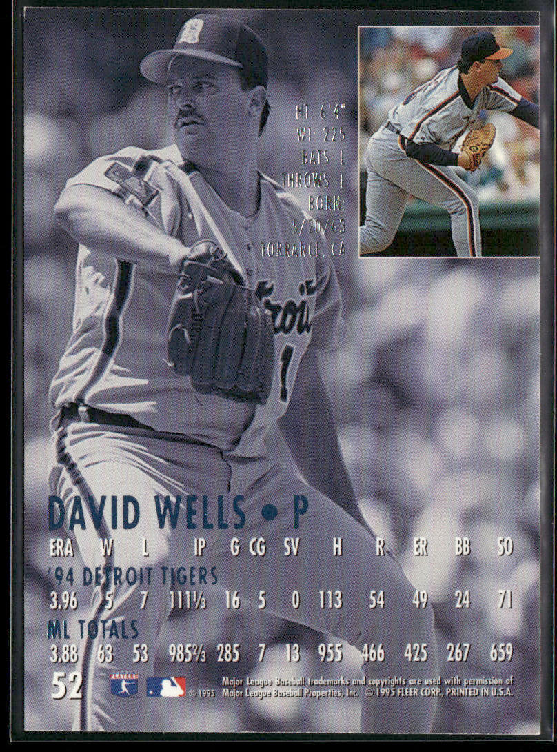 David Wells 1995 Ultra #52 Detroit Tigers