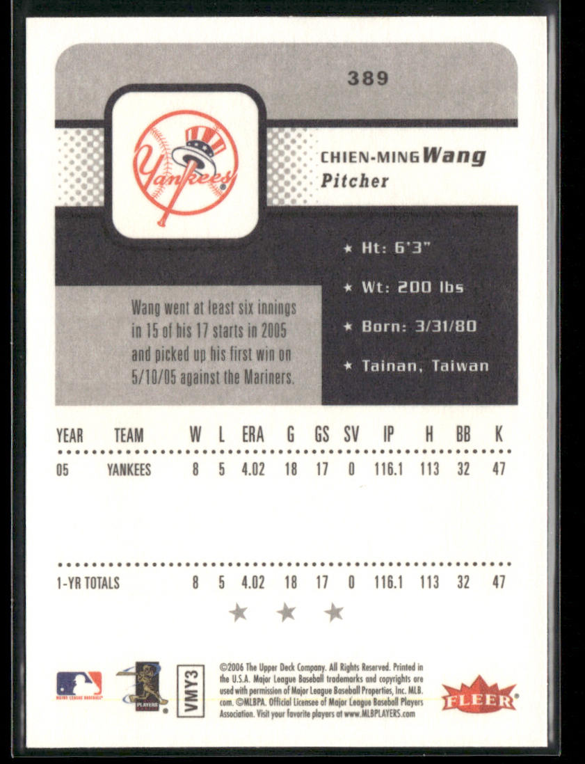 Chien-Ming Wang 2006 Fleer #389 New York Yankees