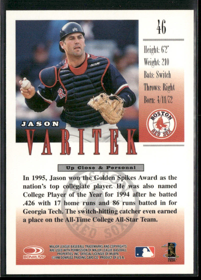 Jason Varitek 1998 Studio #46 Boston Red Sox