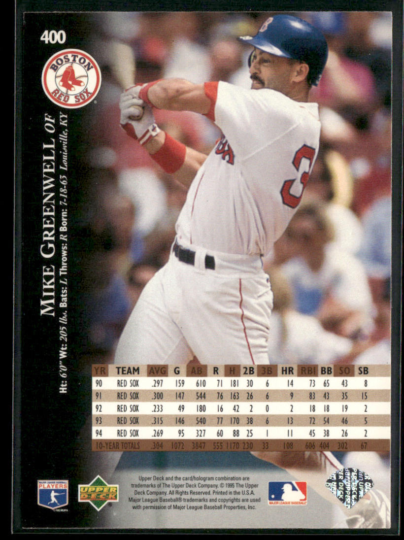 Mike Greenwell 1995 Upper Deck #400 Boston Red Sox