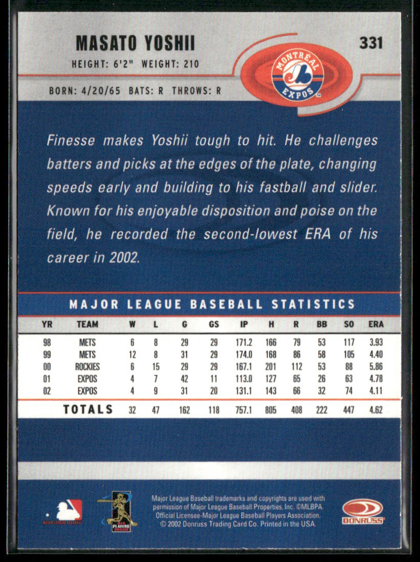 Masato Yoshii 2003 Donruss #331 Montreal Expos