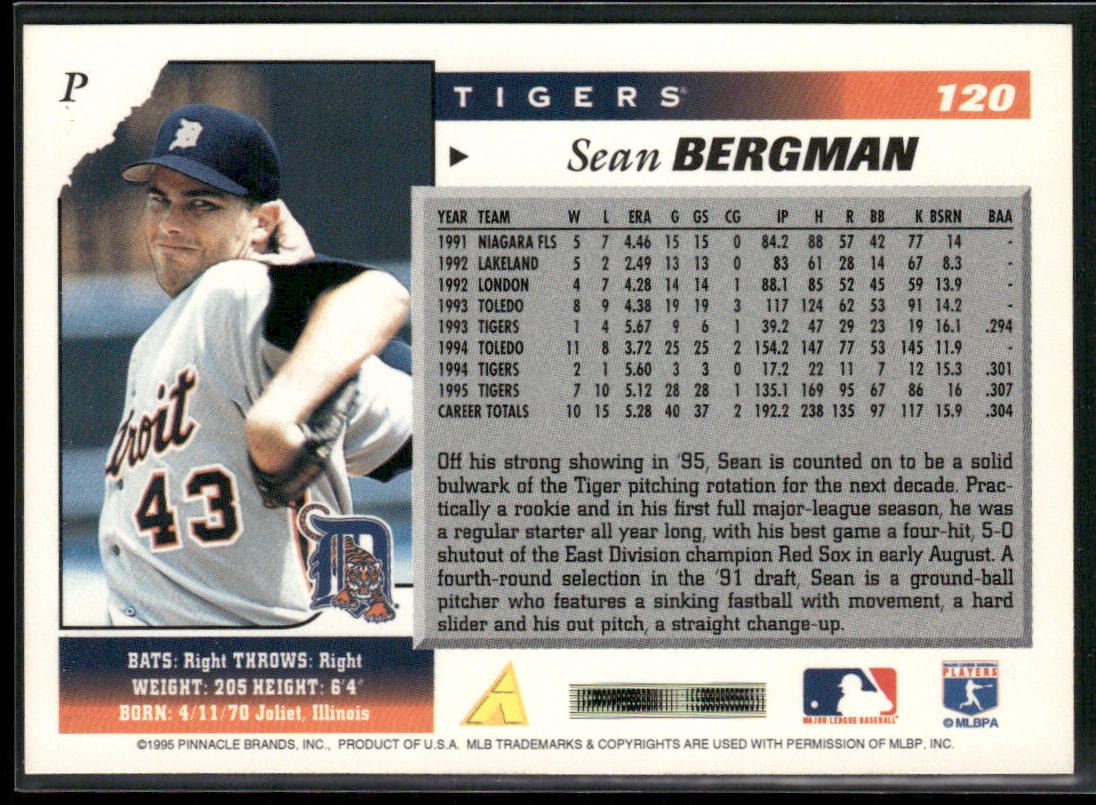 Sean Bergman 1996 Score #120 Detroit Tigers