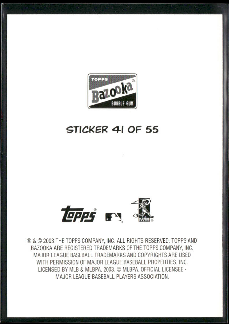 Stewart / Jordan / Luis Gonzalez / Gonzalez 2003 Bazooka 4-on-1 Stickers #41