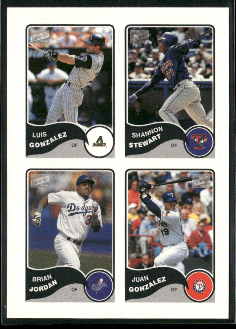 Stewart / Jordan / Luis Gonzalez / Gonzalez 2003 Bazooka 4-on-1 Stickers #41