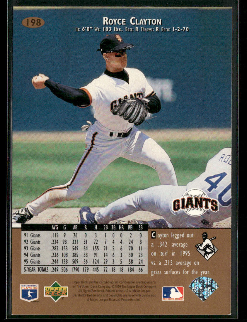 Royce Clayton 1996 Upper Deck #198 San Francisco Giants