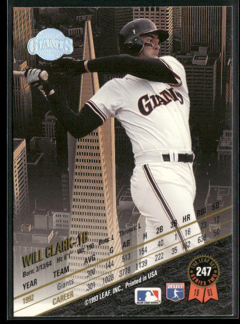 Will Clark 1993 Leaf #247 San Francisco Giants