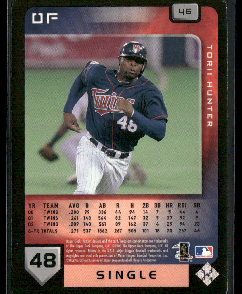 Torii Hunter 2003 Upper Deck Victory #46 Minnesota Twins