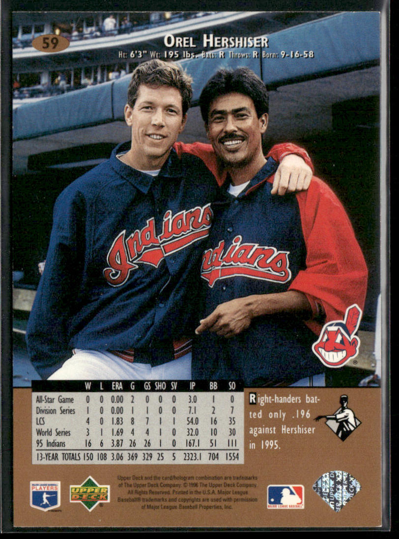 Orel Hershiser 1996 Upper Deck #59 Cleveland Indians