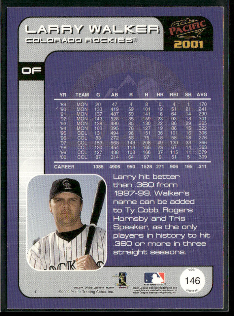 Larry Walker 2001 Pacific #146 Colorado Rockies