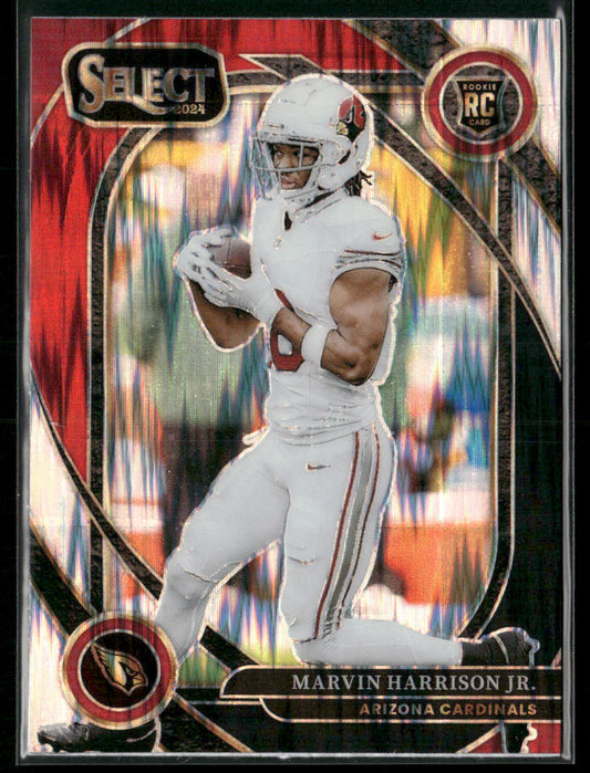 Marvin Harrison Jr. 2024 Panini Select Black & Red Prizm Shock #219 RC Cardinals
