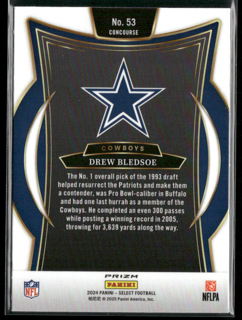 Drew Bledsoe 2024 Panini Select Black & Red Prizm Shock #53 Dallas Cowboys
