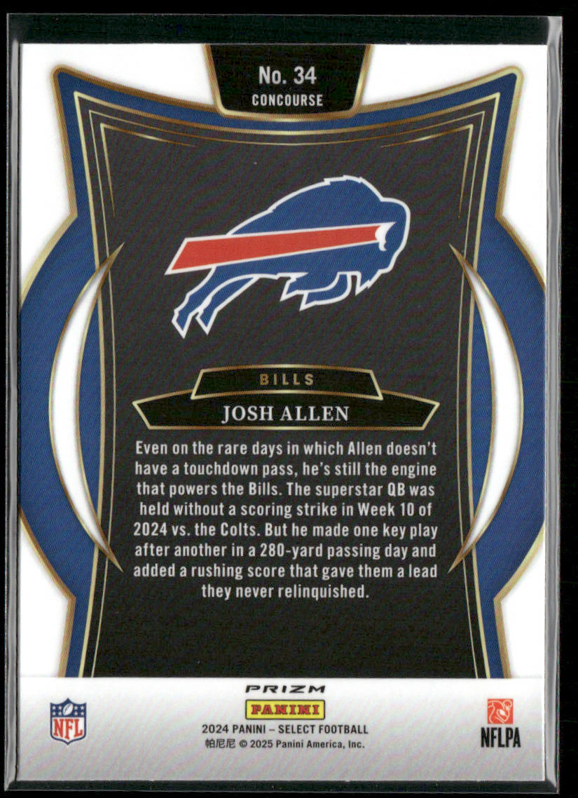 Josh Allen 2024 Panini Select Black & Red Prizm Shock #34 Buffalo Bills