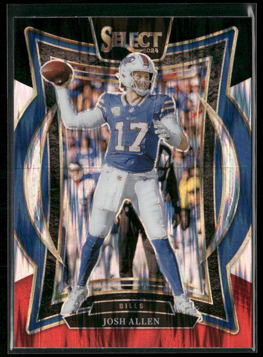 Josh Allen 2024 Panini Select Black & Red Prizm Shock #34 Buffalo Bills