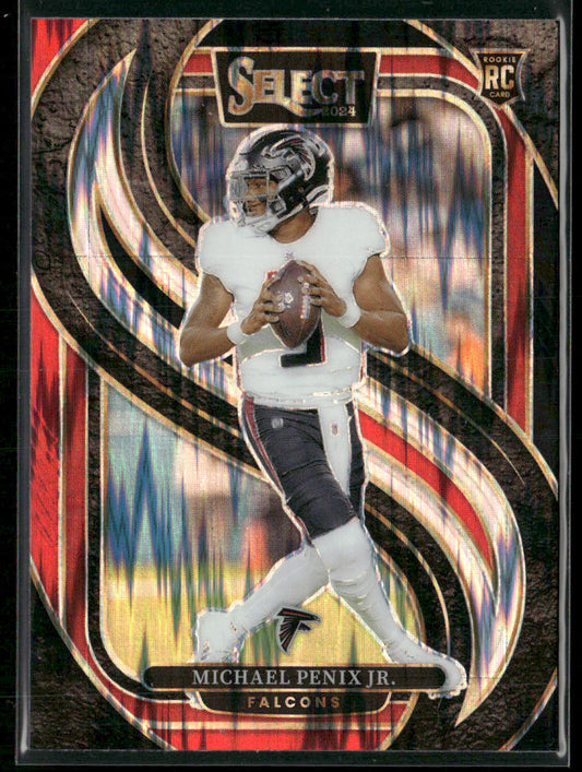 Michael Penix Jr. 2024 Panini Select Black & Red Prizm Shock #110 RC Falcons