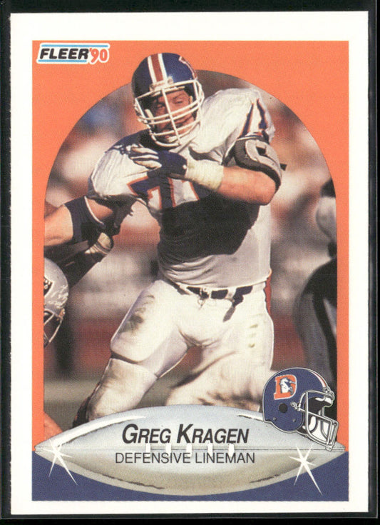 Greg Kragen 1990 Fleer #26 RC Denver Broncos