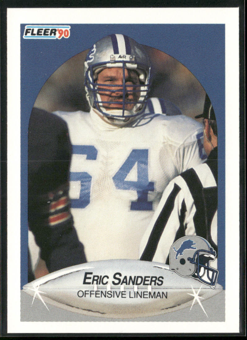 Eric Sanders 1990 Fleer #285 RC Detroit Lions
