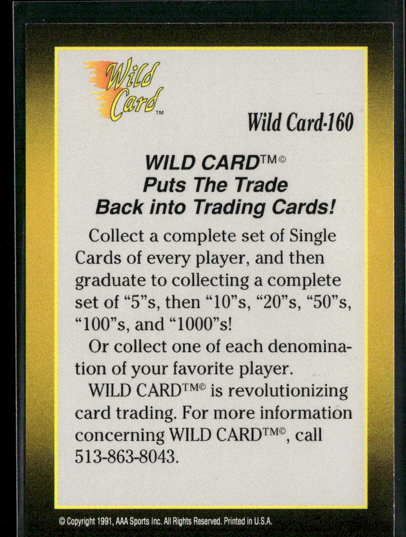 Checklist #4: 121-160 1991 Wild Card #160