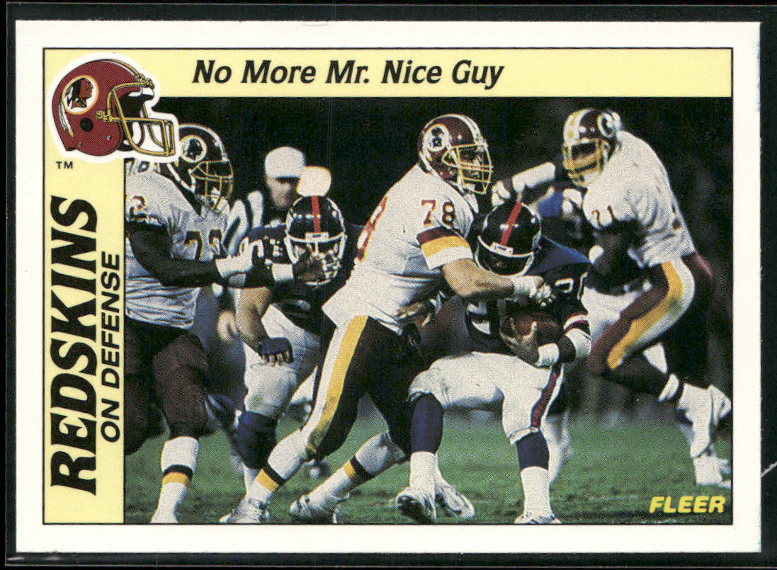 No More Mr. Nice Guy 1988 Fleer Team Action #52 Washington Redskins