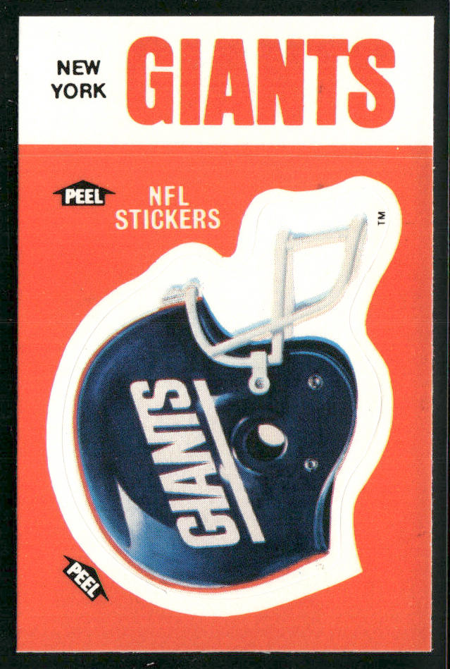 New York Giants Helmet 1988 Fleer Team Action Stickers #NNO