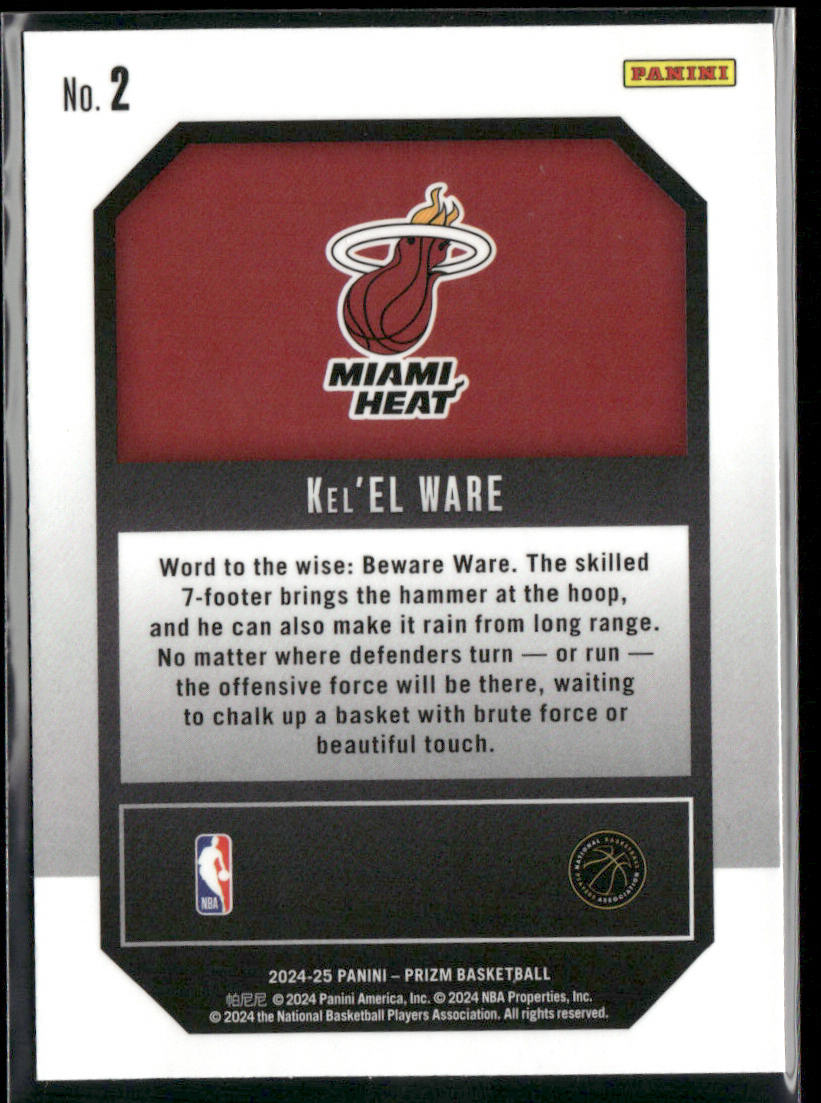 Kel'el Ware 2024-25 Panini Prizm Emergent #2 Miami Heat
