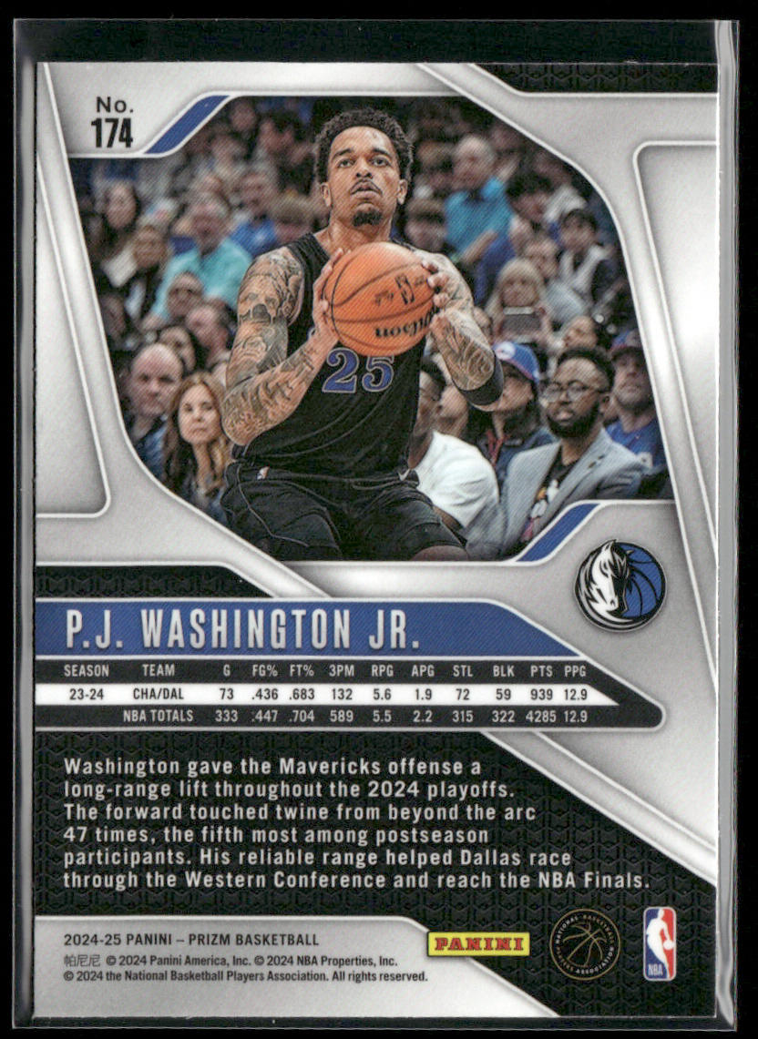 P.J. Washington Jr. 2024-25 Panini Prizm #174 Dallas Mavericks