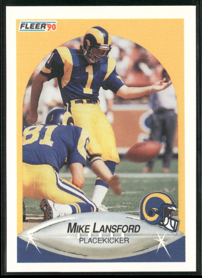 Mike Lansford 1990 Fleer #41 Los Angeles Rams front