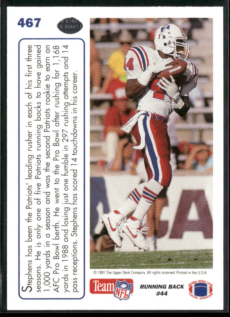 John Stephens 1991 Upper Deck #467 New England Patriots