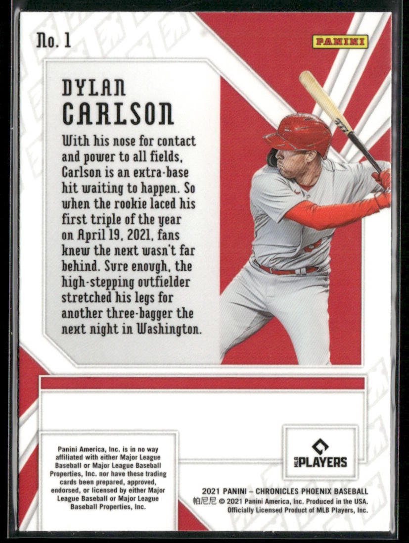 Dylan Carlson 2021 Panini Chronicles Phoenix #1 RC St. Louis Cardinals