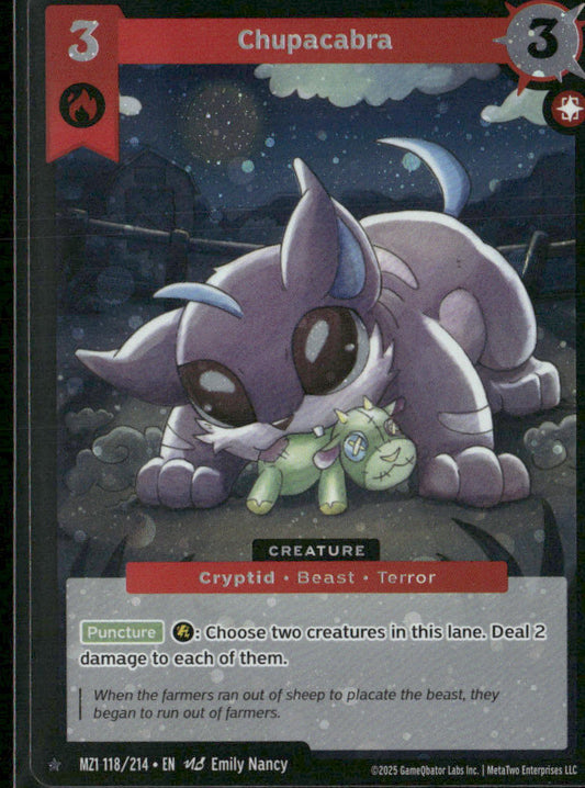 Chupacabra 118/214 Creature MZ1 Holo Rare Metazoo 2025 GQL