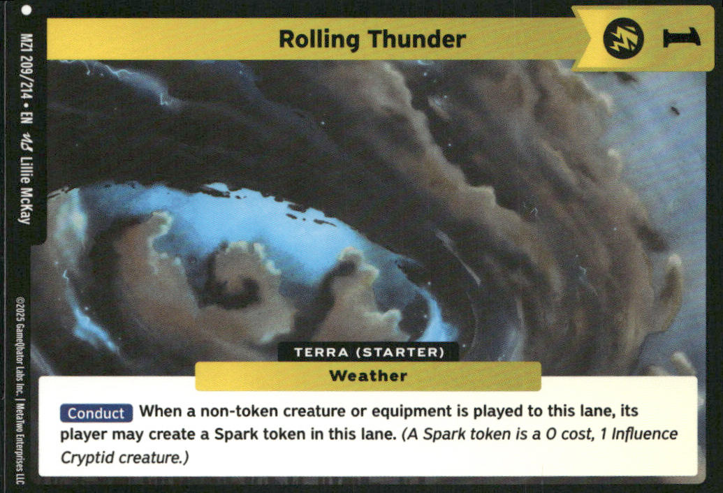 Rolling Thunder 209/214 MZ1 Metazoo Base Set