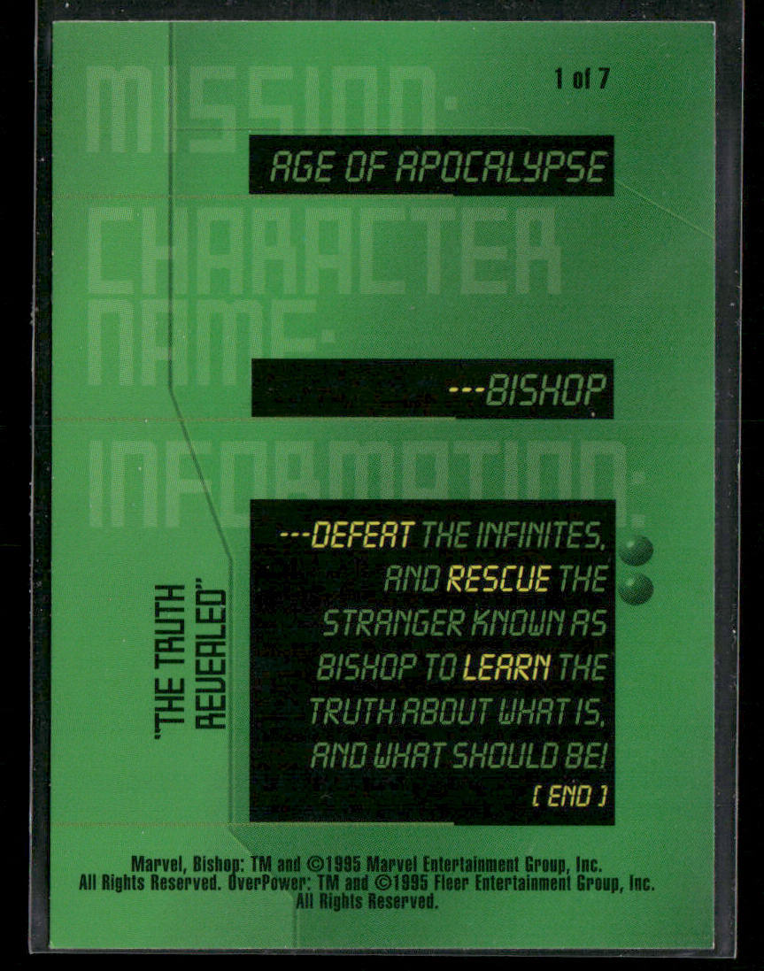 Bishop 1997 Fleer Spider-Man Marvel-OverPower-Mission-Age-of-Apocalypse #1
