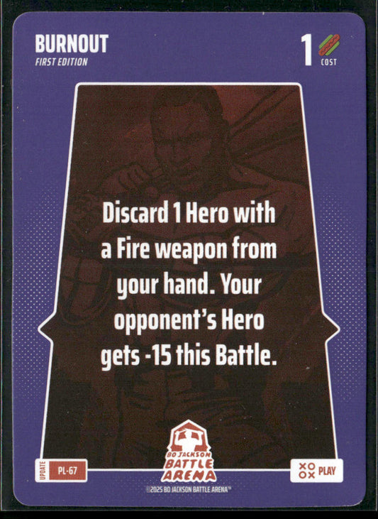 Burnout Play Card 2025 Bo Jackson Battle Arena Alpha Update TCG #PL-67