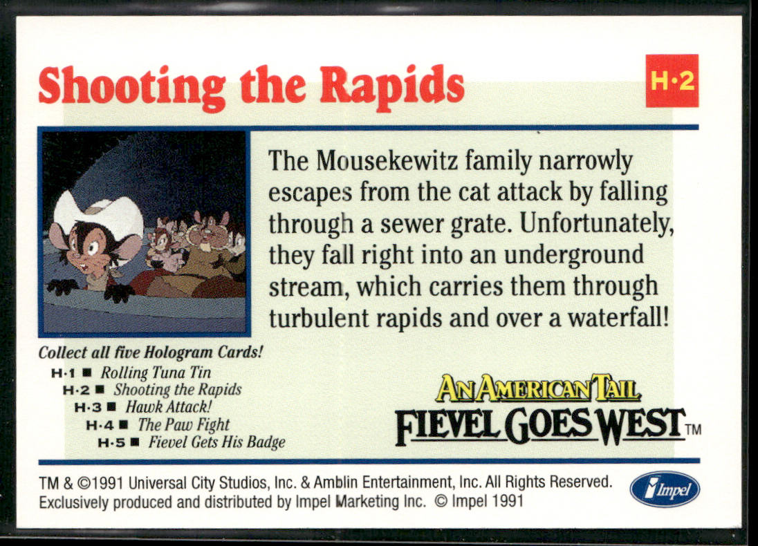 Shooting the Rapids 1991 Impel An American Tail: Fievel Goes West Holograms #H-2
