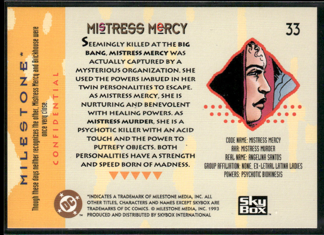 Mistress Mercy 1993 SkyBox Milestone: The Dakota Universe #33