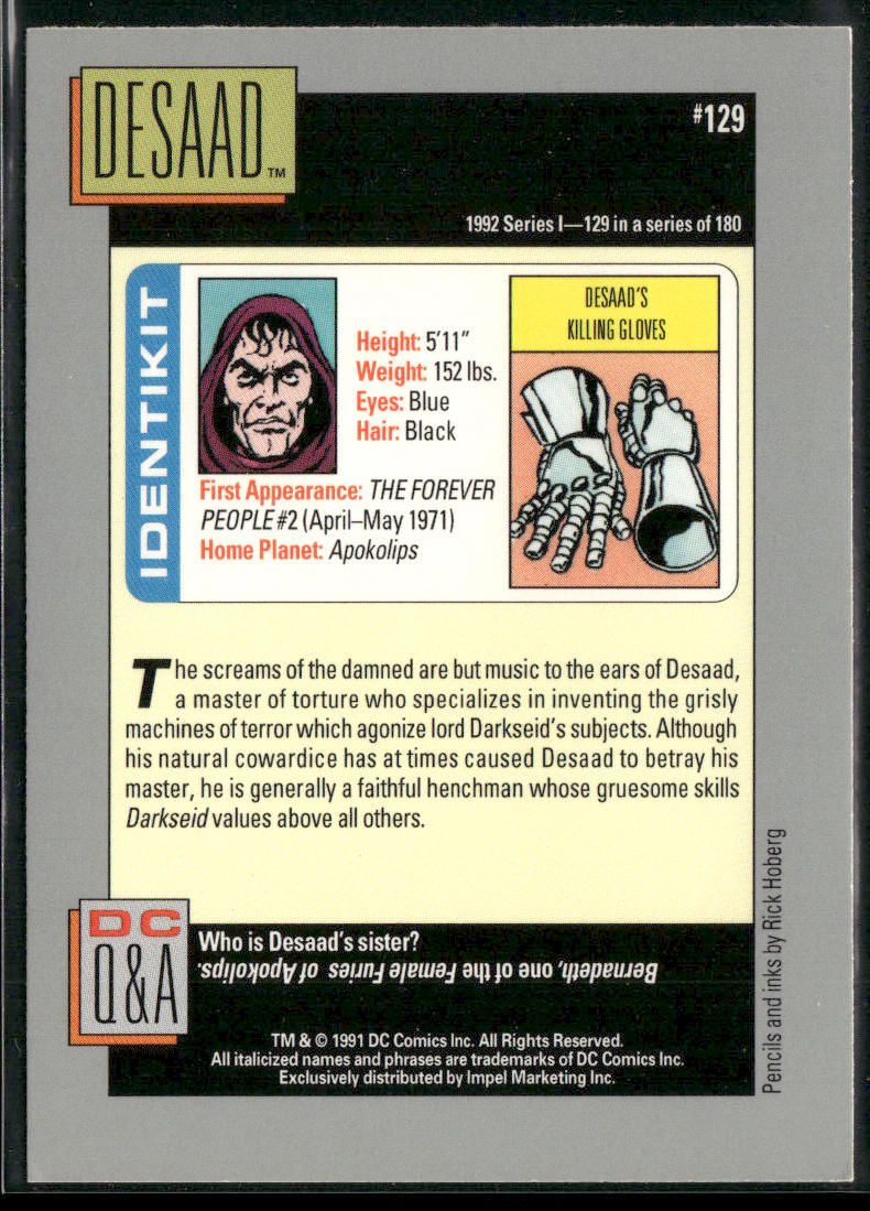 Desaad 1992 Impel DC Cosmic #129