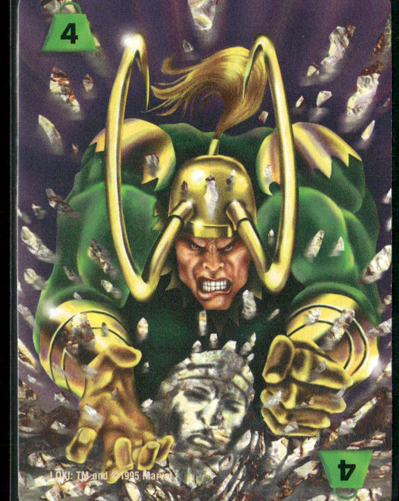 Loki (Strength 4) 1997 Fleer Spider-Man Marvel-OverPower-Power #NNO