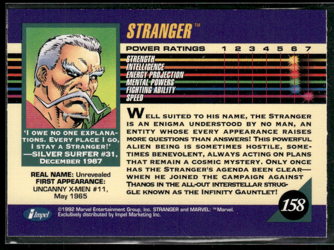 Stranger 1992 Impel Marvel Universe #158