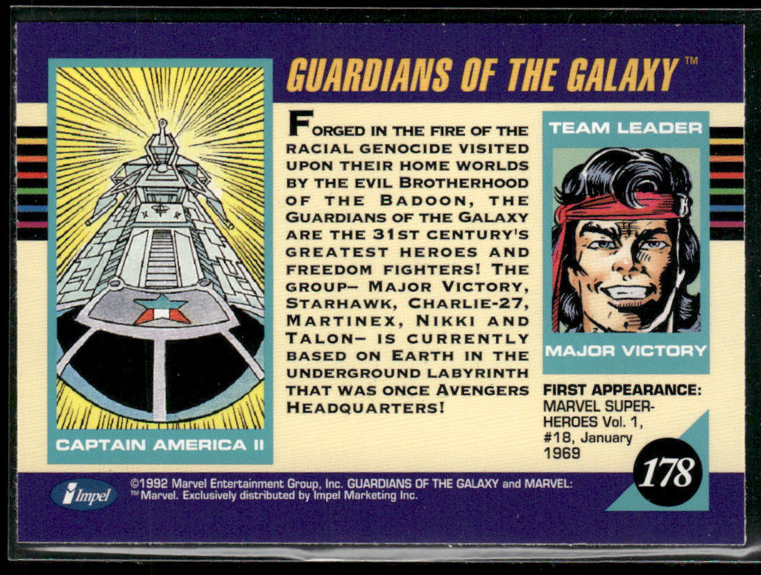 Guardians of the Galaxy 1992 Impel Marvel Universe #178