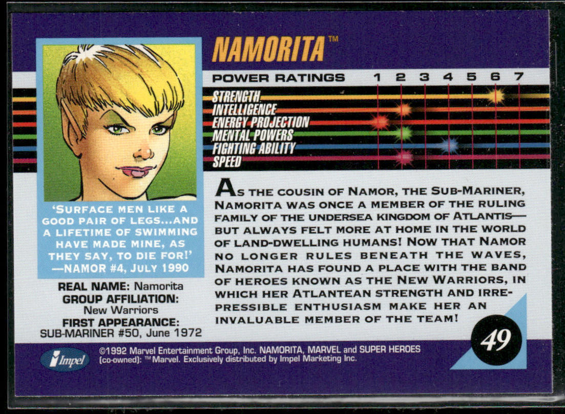 Namorita 1992 Impel Marvel Universe #49